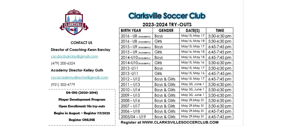 REGISTER NOW FOR THE UPCOMING 2023-24 SOCCER SEASON